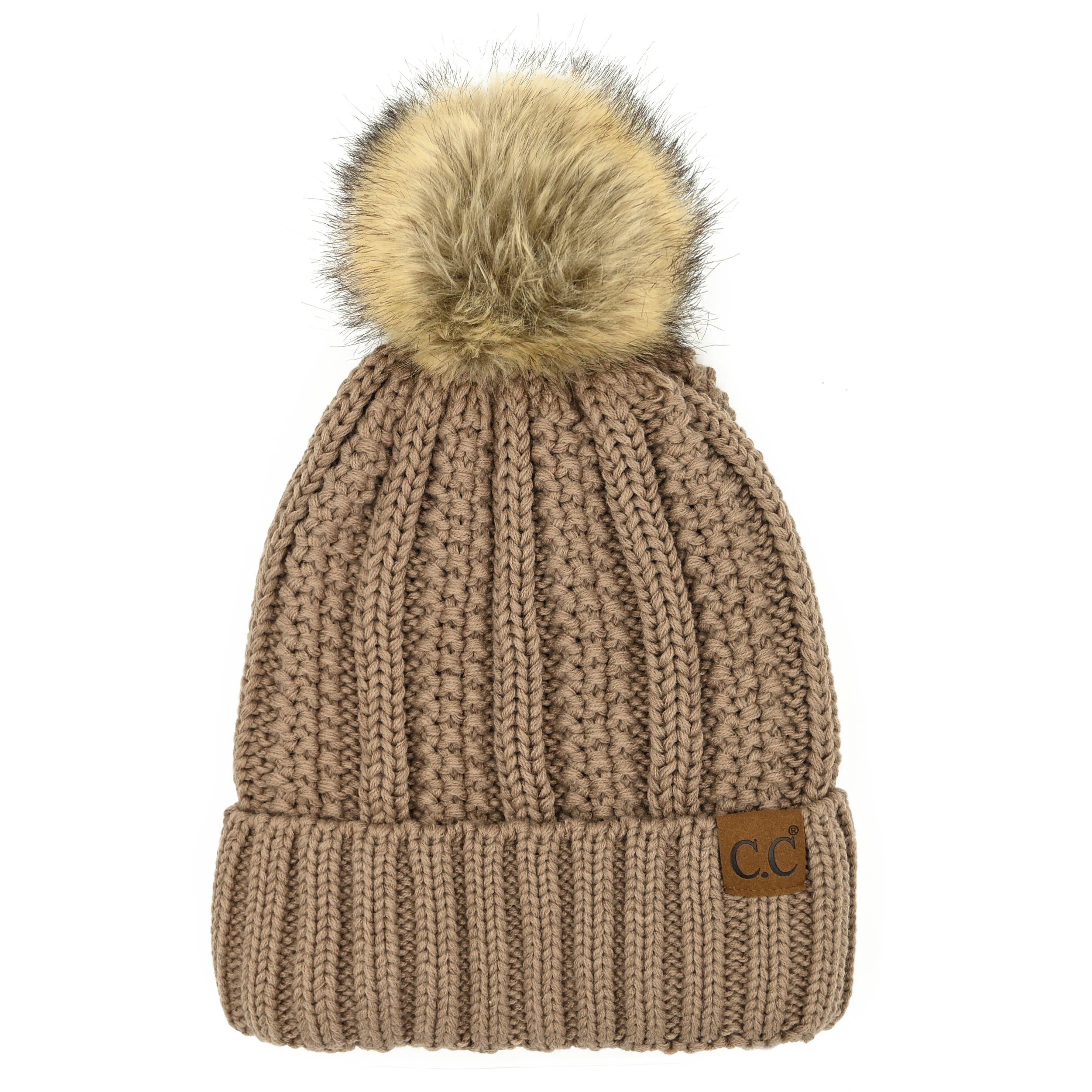 Truly Contagious – Großhandel Beanie – Damen – CC Mütze mit auffälligem Kunstpelz-Bommel (YJ-820)20