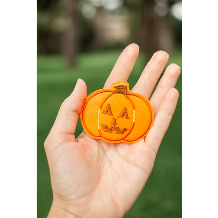 Jack O' Lantern Iron on Patch for wholesale by Rogue Society Apparel®️