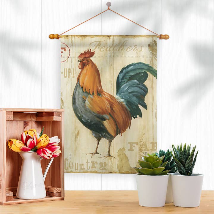 Two Group Flag Co - Wholesale Vlag - Haan Boerderij Dieren Boerenerf Dier Primitieve Decor Vlag2