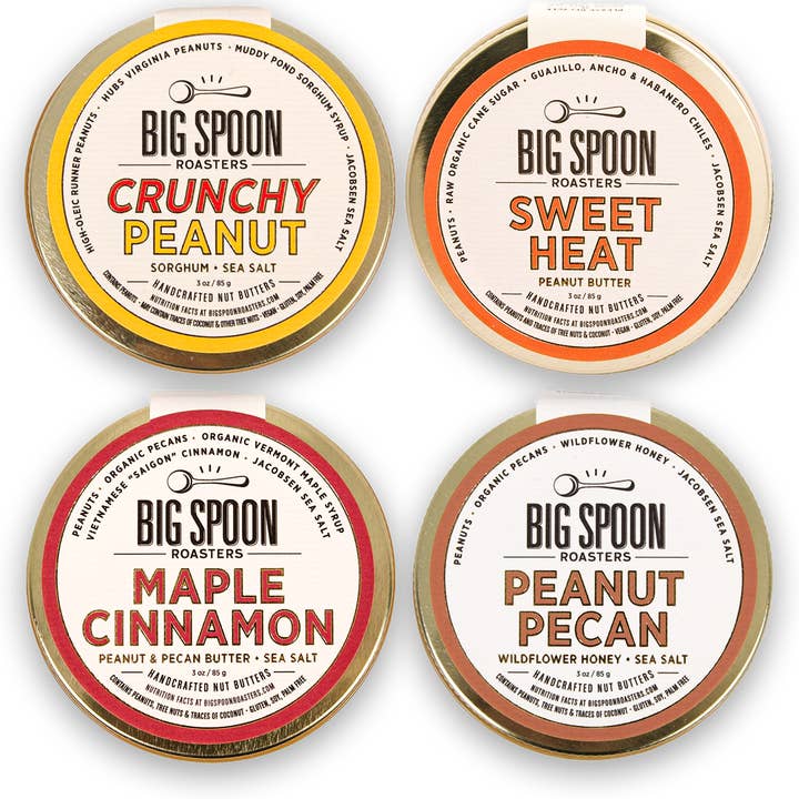 Big Spoon Roasters – wholesale Nut butter – Mini 3oz Peanut Butter Variety Pack
