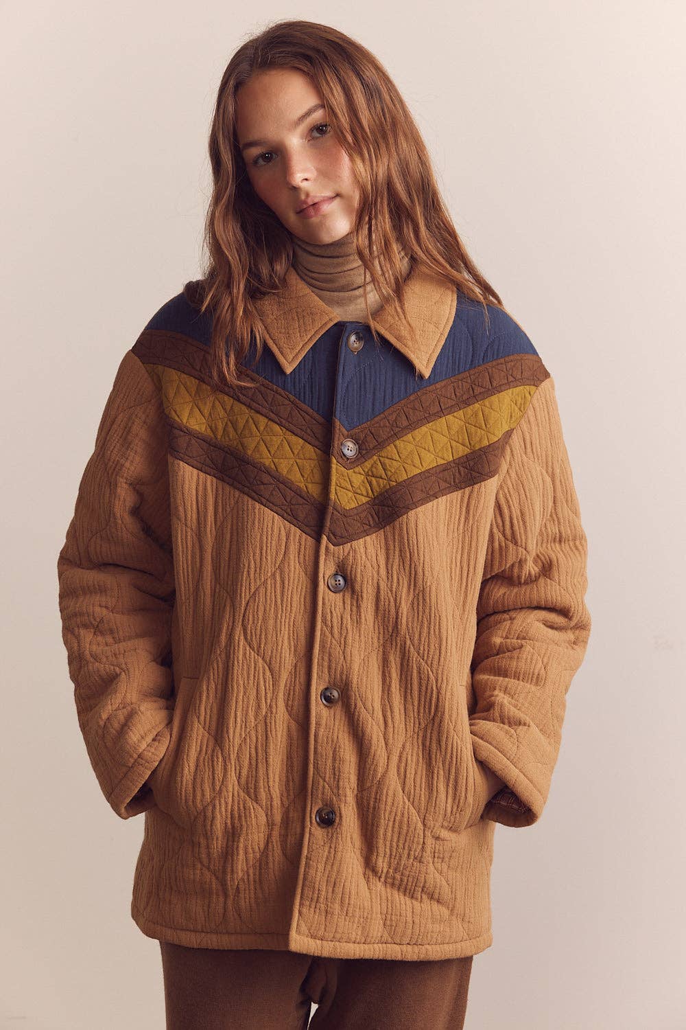 Coco Color block cotton bomber jacket for wholesale on Faire7