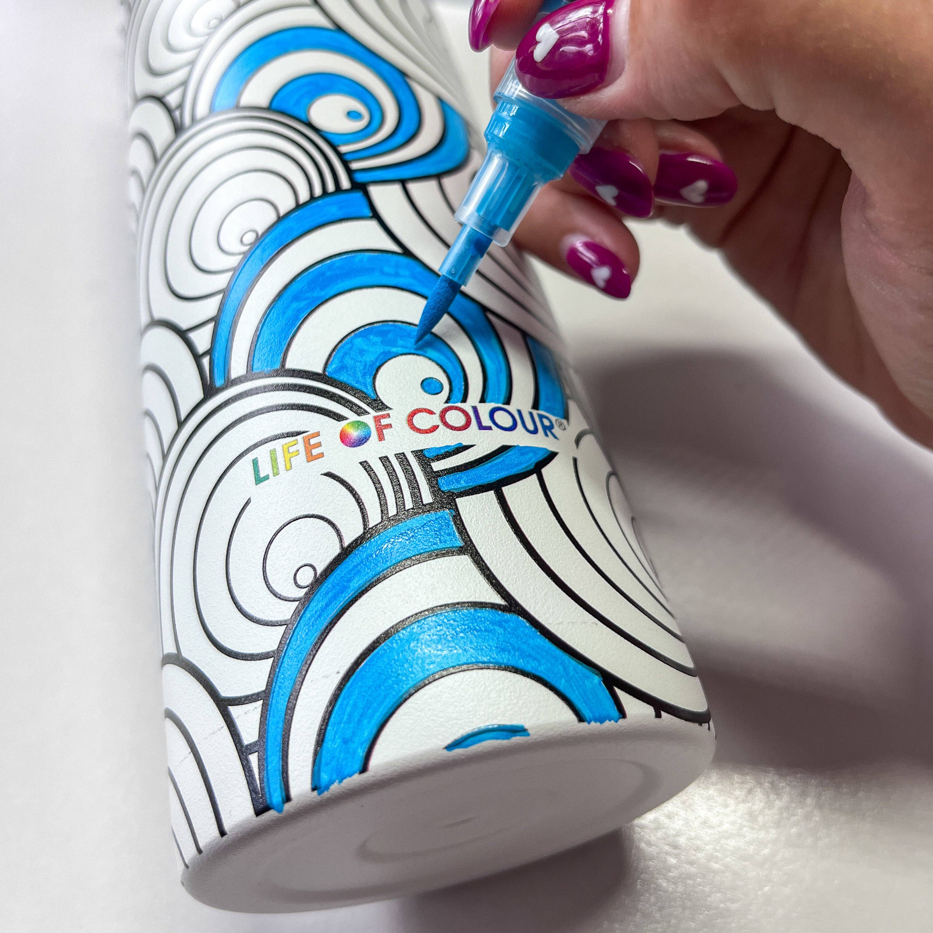 Life of Colour – Engroshandel Marker – Permanenttegnere med penselspids - sæt med 12 klassiske farver2