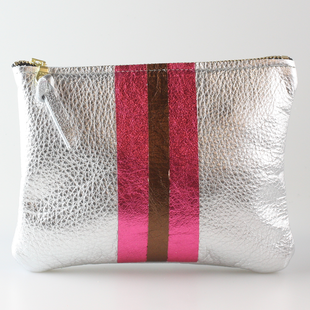 Zina Kao Exclusives - Wholesale Pouch - Women's - The Everyday Pouch: BRIGHT Metallic Stripes - 2 sizes! 14