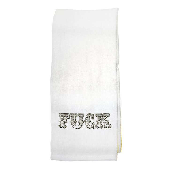 Fuck Tea Towel for wholesale by Two Trash Pandas