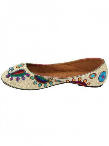 Kimago Look - Wholesale Flats - Women's - Beige espadrille with embroidered patterns and stones5