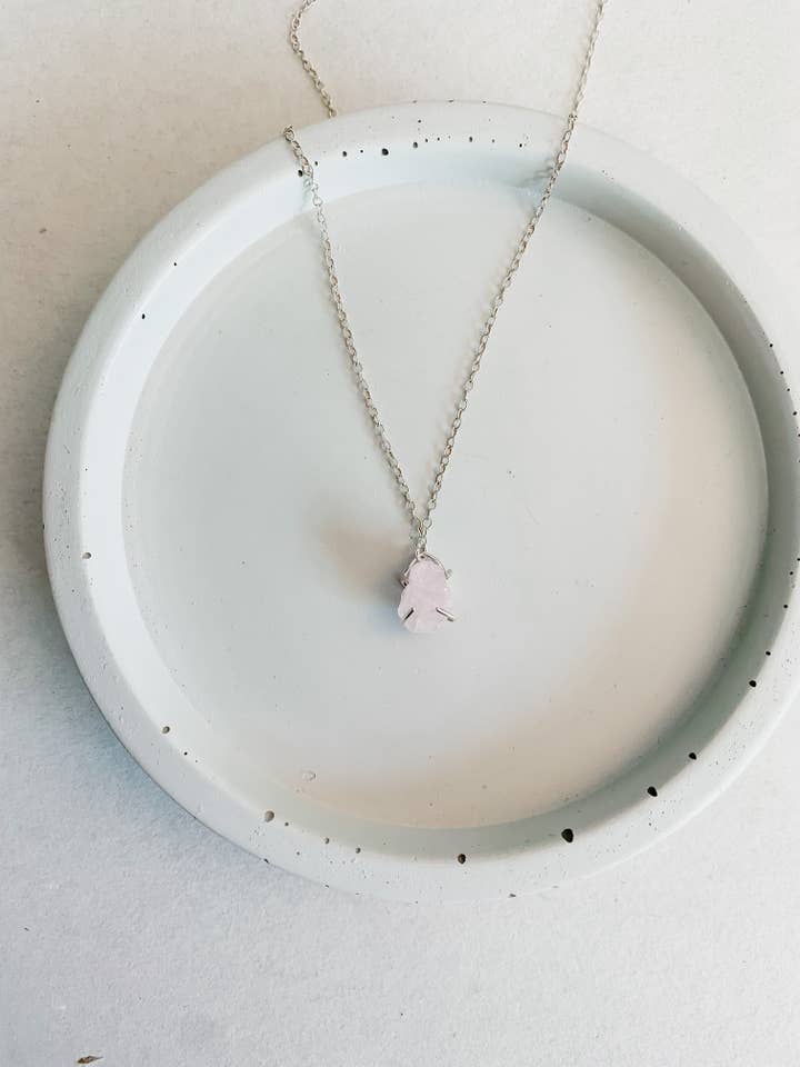 Raw Rose Quartz Necklace for wholesale by Simply Jules Jewelry