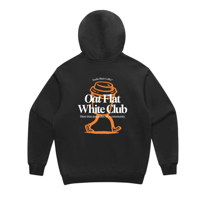Oat Flat White Club Hoodie | Black for wholesale by Studio Black