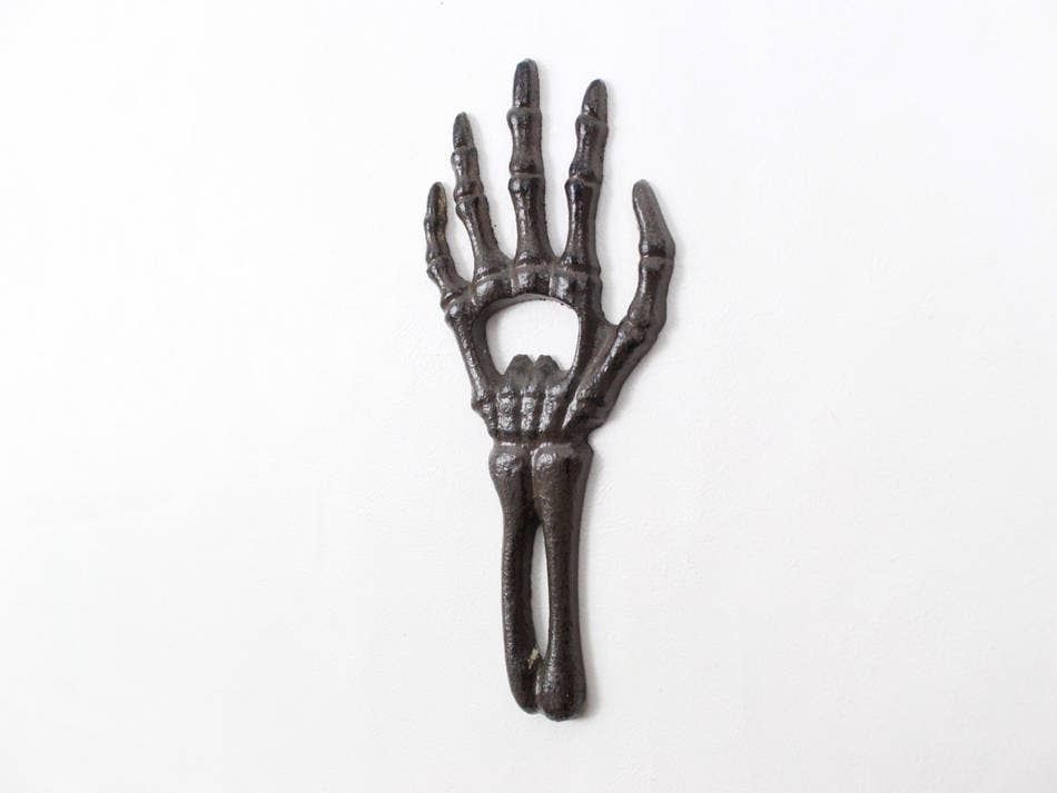 Hampton Ironworks - Wholesale Bottle/Wine Opener - Cast Iron Skeleton Hand Bottle Opener 7"1