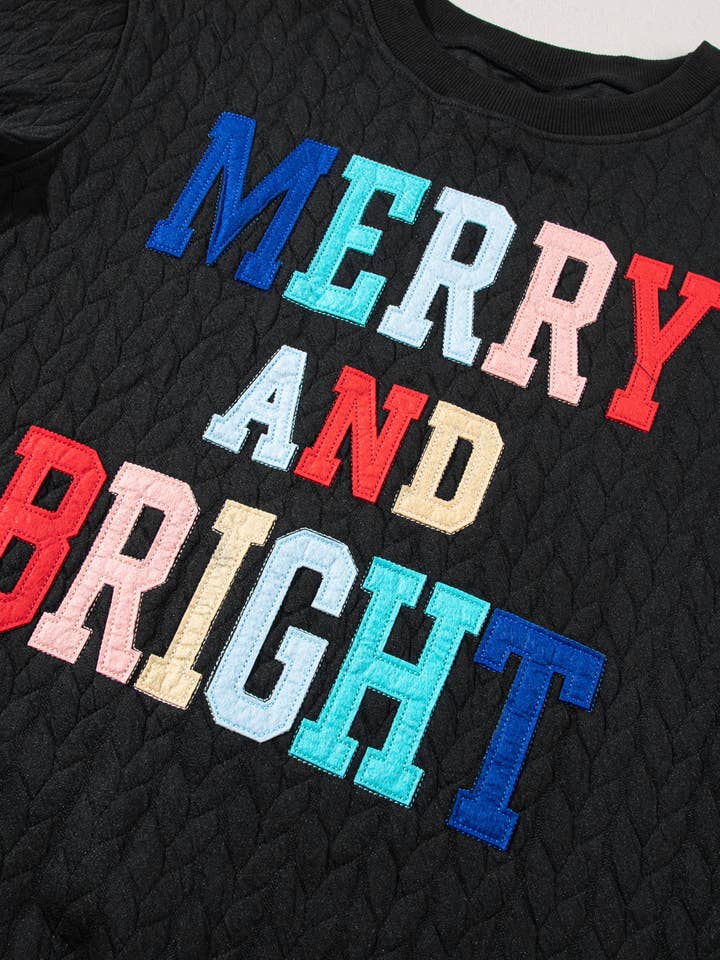 Suhkasana - Wholesale Sweatshirt - Women's - White LUCKY Chenille Embroidered Cable Knit Pullover Sweatshirt58