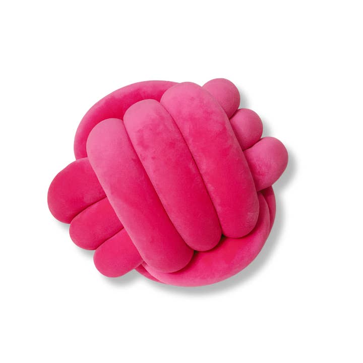 Nevsher Lior - Wholesale Pillow/Cushion - Kids & Baby - 11" Barbie Pink Knot Pillow | Bright Pink Pouf Knot