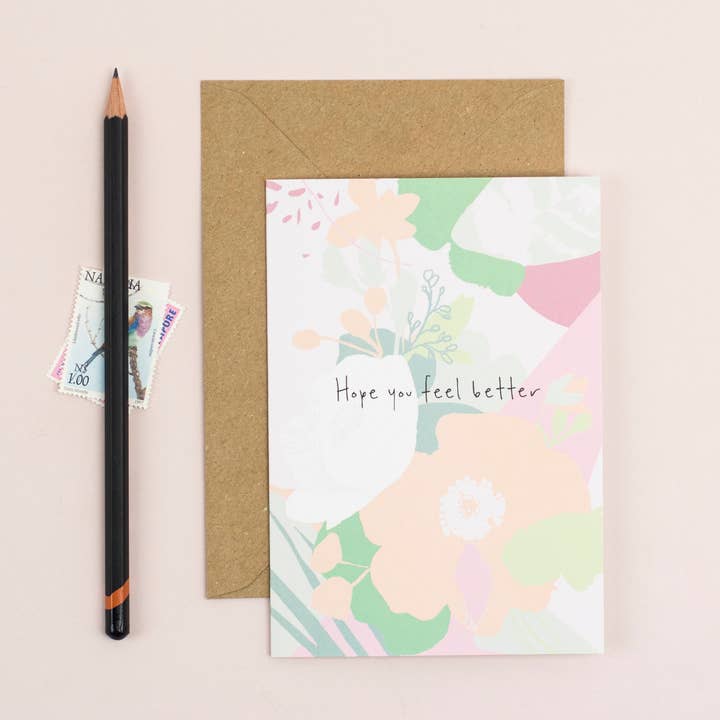 Lise Marie prints - Vendita all'ingrosso Biglietti di auguri di pronta guarigione - Spero che tu ti senta meglio - Get Well Card LM012
