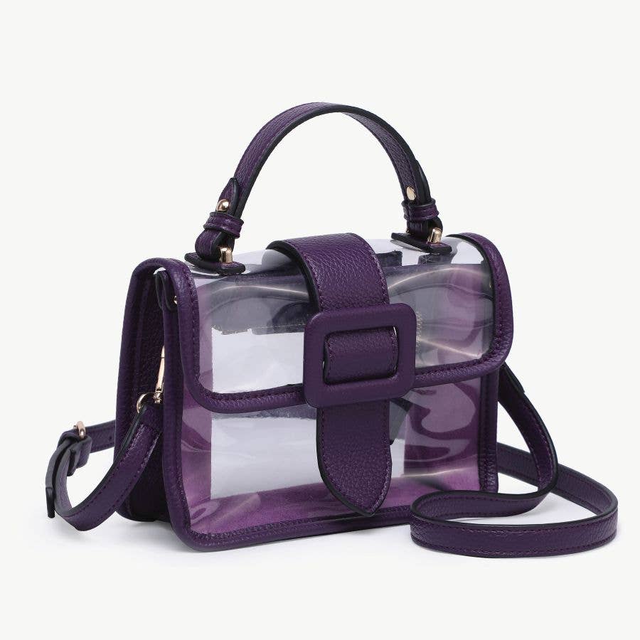 Jen & Co. - Wholesale Crossbody Bag - Women's - M2728 Toni Clear Flapover Crossbody Bag10