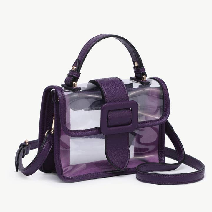 Jen & Co. - Wholesale Crossbody Bag - Women's - M2728 Toni Clear Flapover Crossbody Bag10