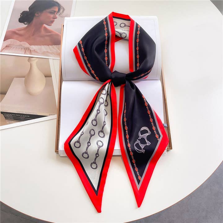 ACCITY - Wholesale Head Scarf - Women's - FASHIONABLE DOUBLE-LAYER RIBBON ANGLED HEAD SCARF_CWASC151519