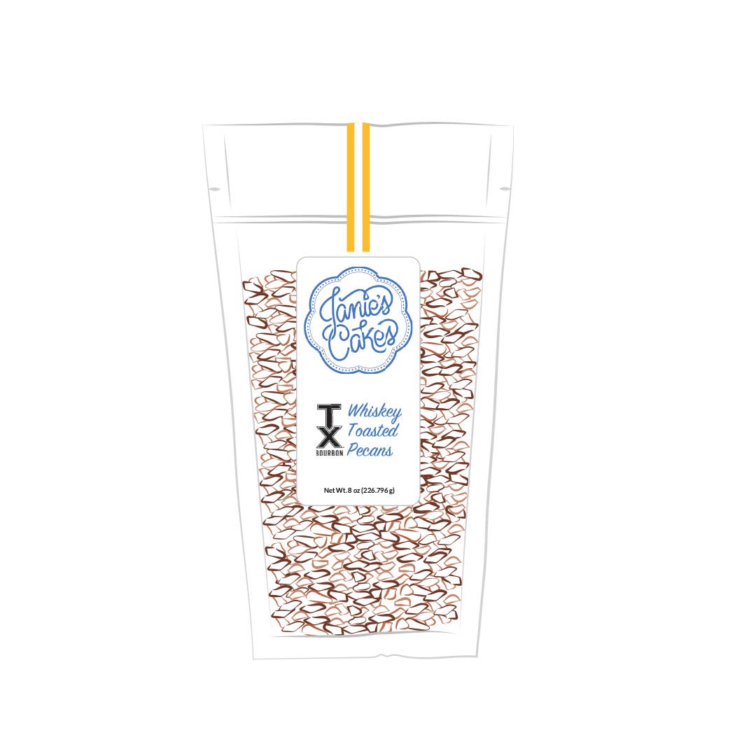 Janie's Cakes - Wholesale Nuts - TX Bourbon Whiskey Toasted Pecans1
