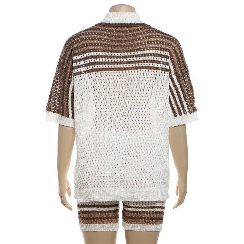 MB Fashion Wholesale - Wholesale Top & Short Set (NOT Loungewear) - Women's - MB FASHION Knit Cardigan and High Waist Shorts Set 3071 LY6