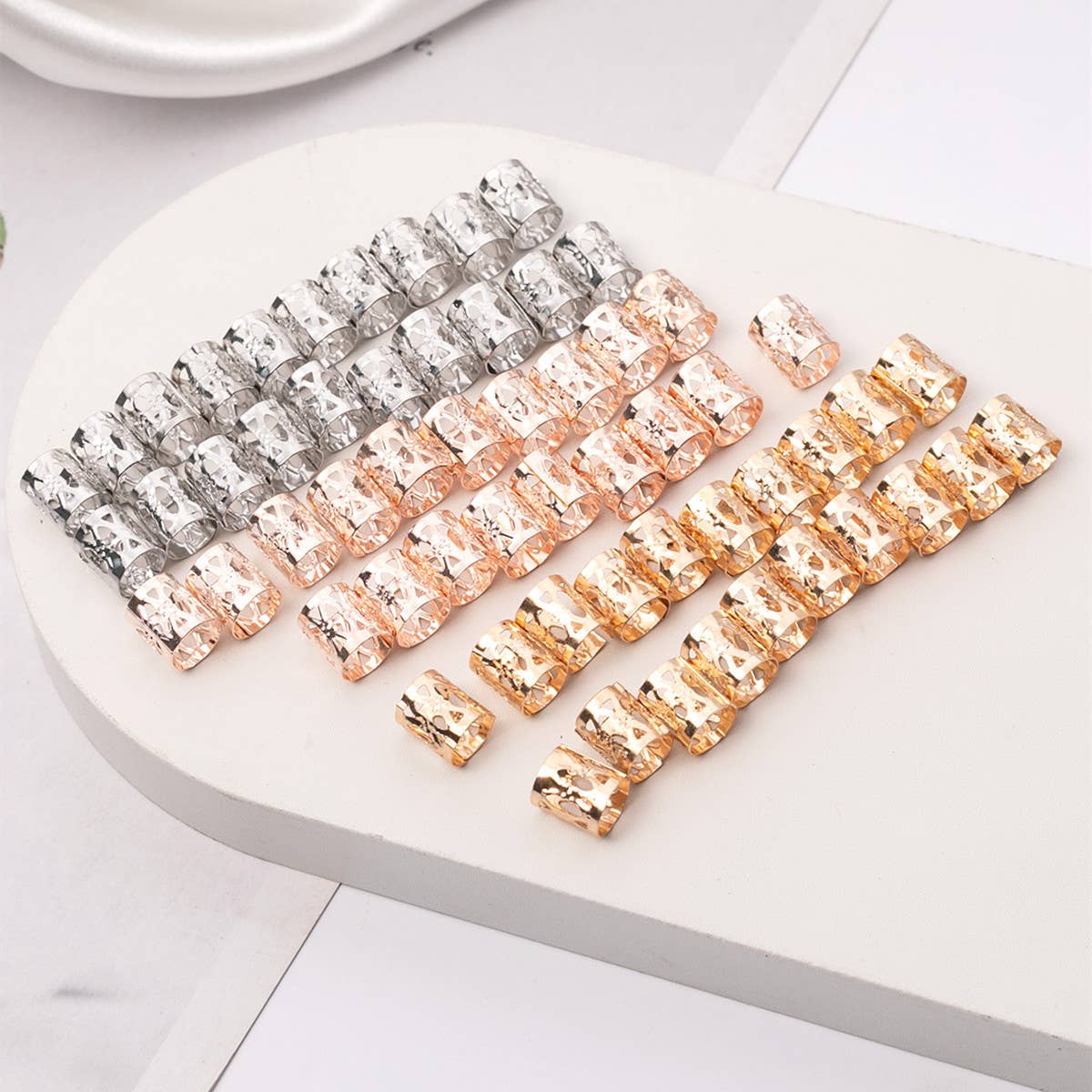 Lily Clothing - Wholesale Hair Accessories Set - Women's - Dreadlocks accessories Hollow iron ring ornaments4