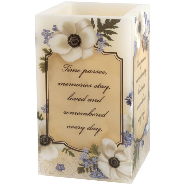 Gift & Garden by Carson - Wholesale Flameless Candle - "Time Passes" Square Candle