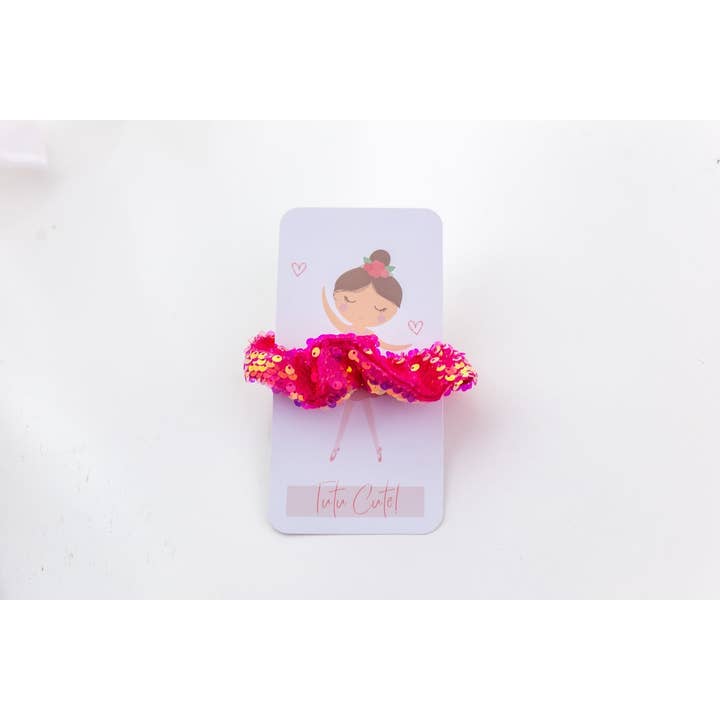 Sequin Scrunchie - Hot Pink for wholesale by Cheeky Plum