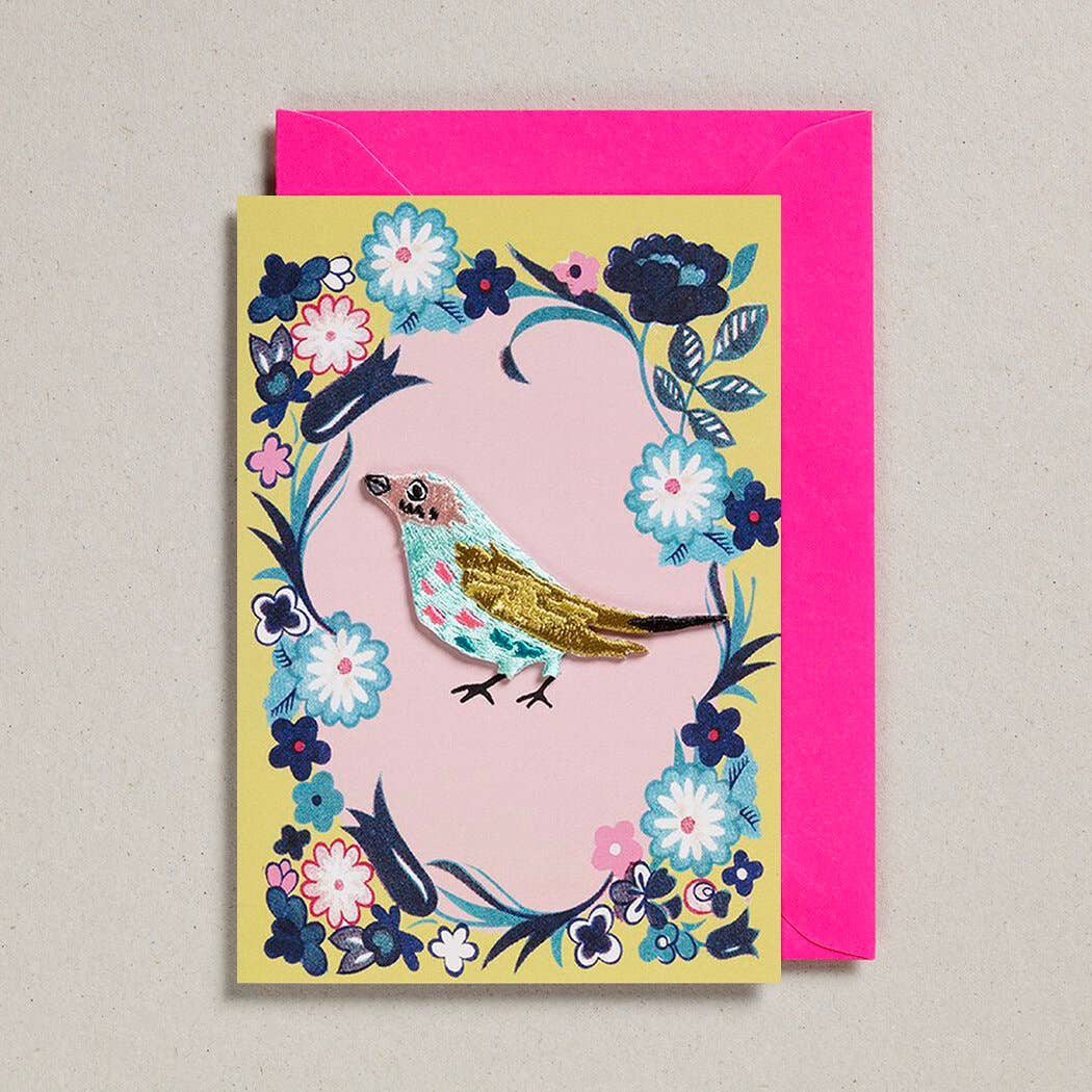 Petra Boase Ltd (US Duties Paid) - Wholesale Everyday Greeting Card - Embroidered Bird Cards - Pack of 6 - Blank