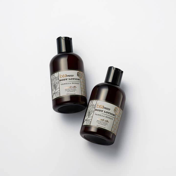 Bee Happy body lotion "Vanilla Honey" 4 oz for wholesale by Bee Happy