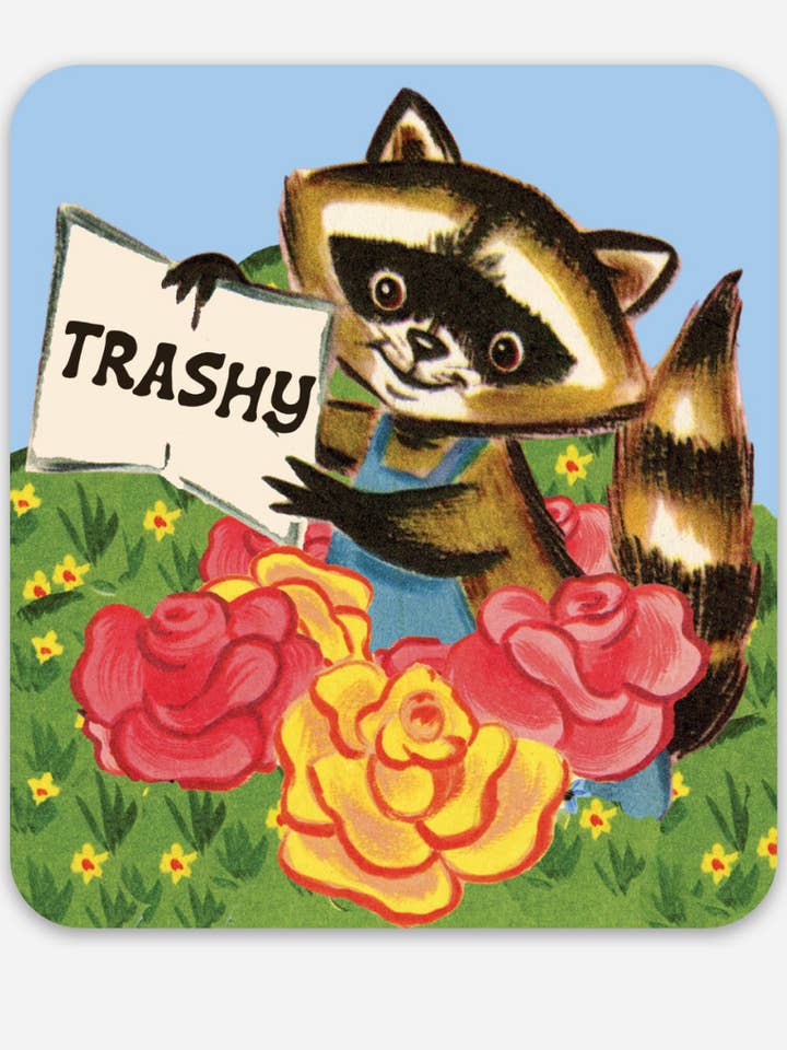 Trashy Racoon Sticker - Funny Vintage Style Stickers for wholesale by The Coin Laundry
