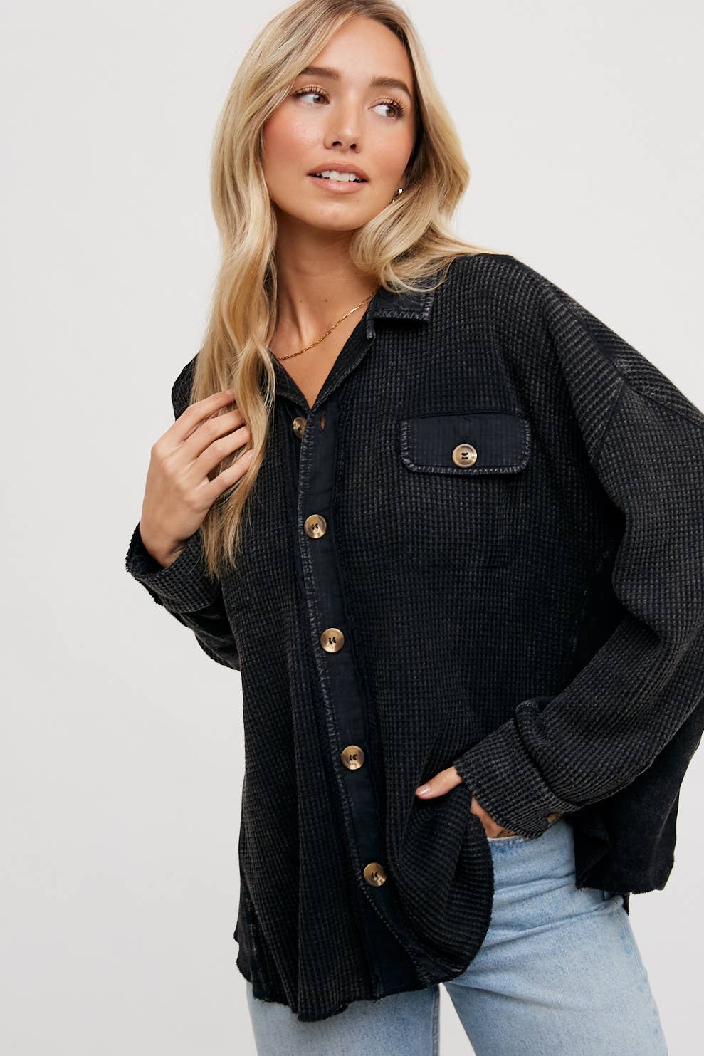 Bluivy – wholesale Jacket – Women's – SLOUCHY WAFFLE KNIT JACKET24