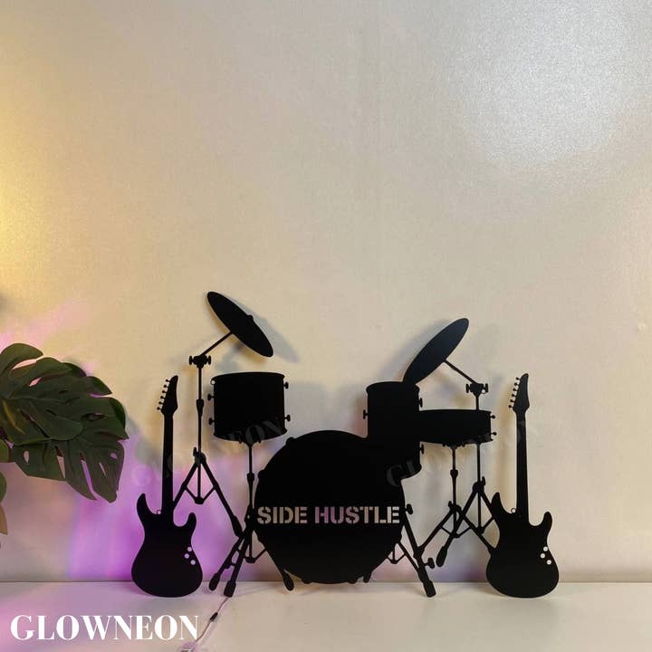 Glow Neon - Wholesale Neon Sign - Custom Drum Kit Metal Sign, Drum Music Band Studio Wall Art2