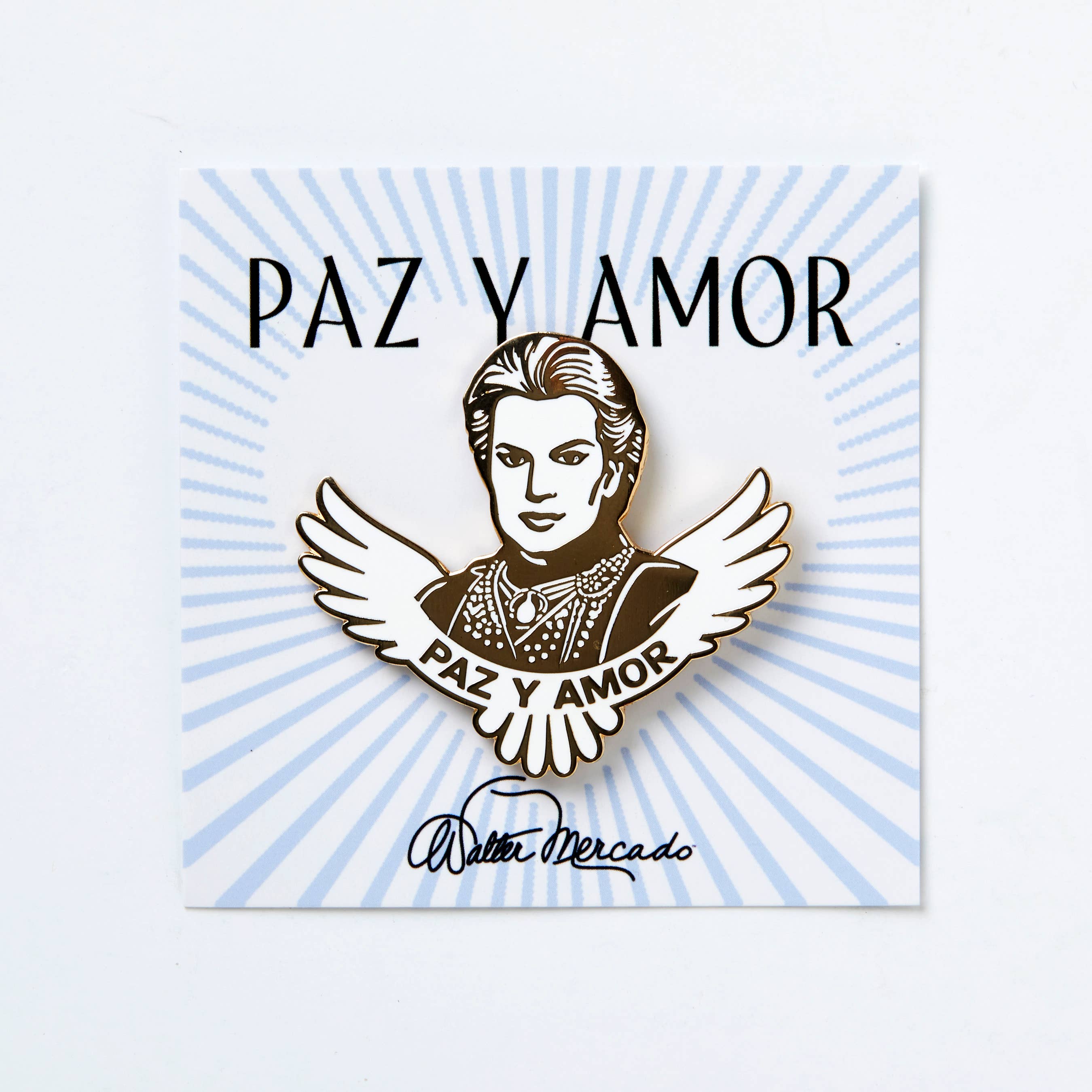 Walter Mercado - Wholesale Lapel Pin/Button - Walter Mercado Paz y Amor Enamel Pin