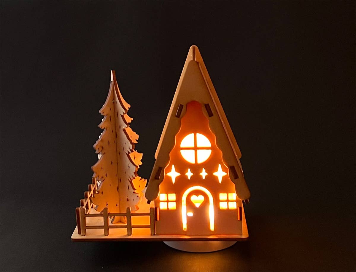 Squirrel Tacos Papercuts - Wholesale DIY Craft Kit - DIY Kit A Frame Chalet Christmas Holiday Decor candle holder10