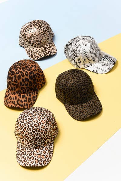 JOSSLYN by wall to wall - Wholesale Baseball Cap - Women's - ANIMAL PRINT BASE BALL CAPS  | 40HW7108