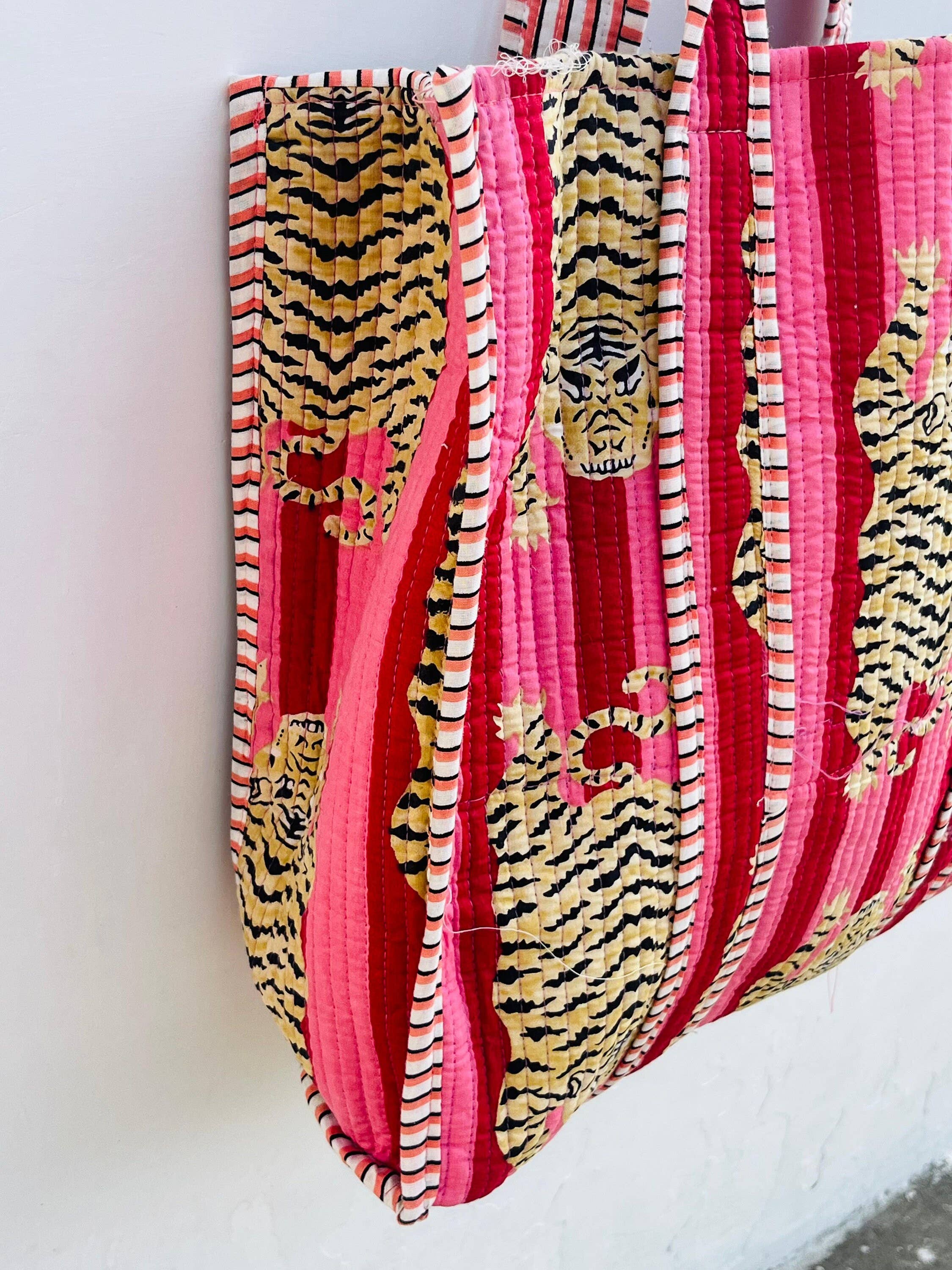 Bhawana Handicrafts - Wholesale Draagtas - Dames - Gewatteerde katoenen draagtas met handblokprint2