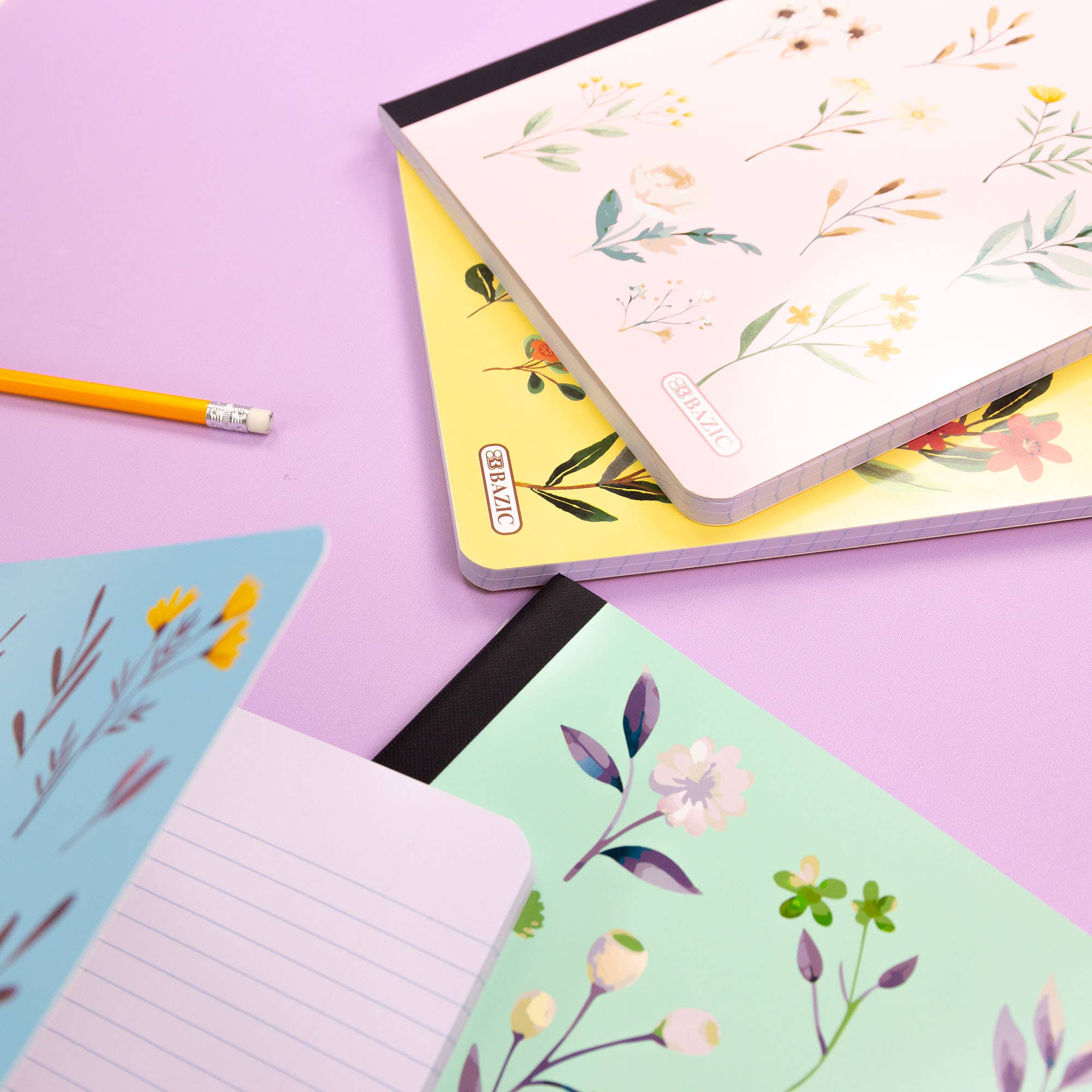 BAZIC Products - Wholesale Notebook - C/R 100 Ct. Floral Composition Book6