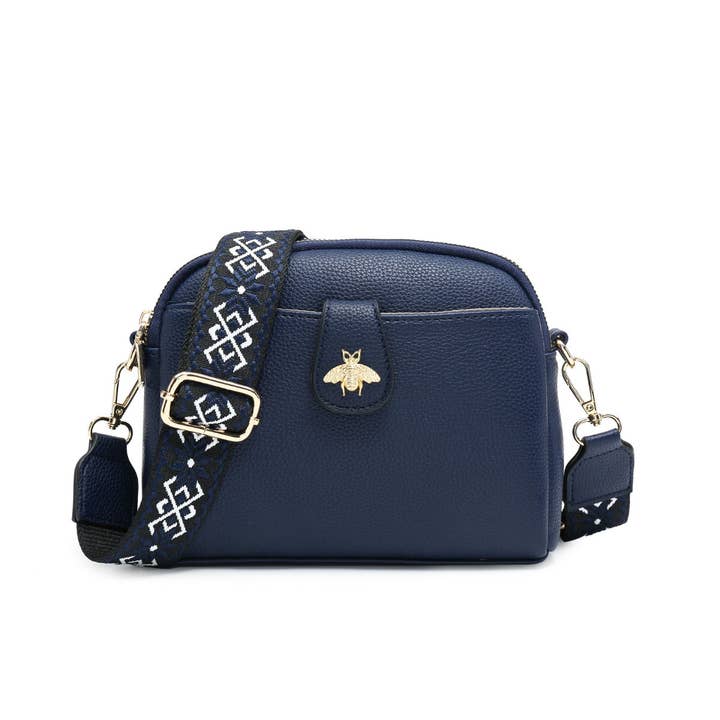 Papaya Fashion Ltd - Wholesale Crossbody bag – Women's - B23002 Bee Cross Body Handbag with double zip top sections3