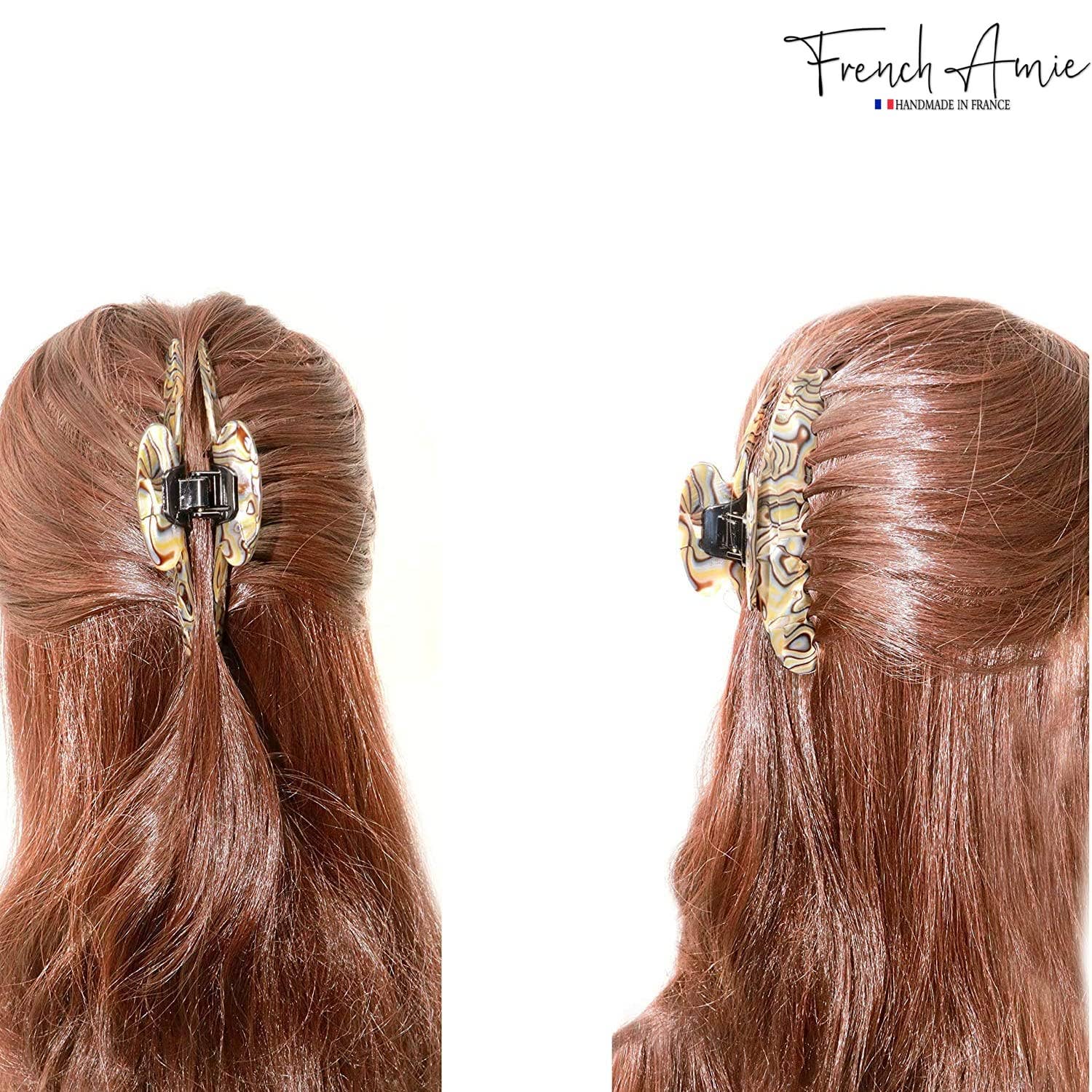 Parcelona - Wholesale Hair Clip - Women's - French Amie Contour Large 4 ¾” Celluloid Handmade Jaw Hair Claw Clip for Women35