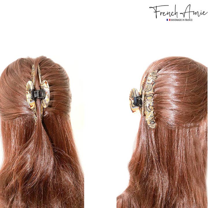Parcelona - Wholesale Hair Clip - Women's - French Amie Contour Large 4 ¾” Celluloid Handmade Jaw Hair Claw Clip for Women35