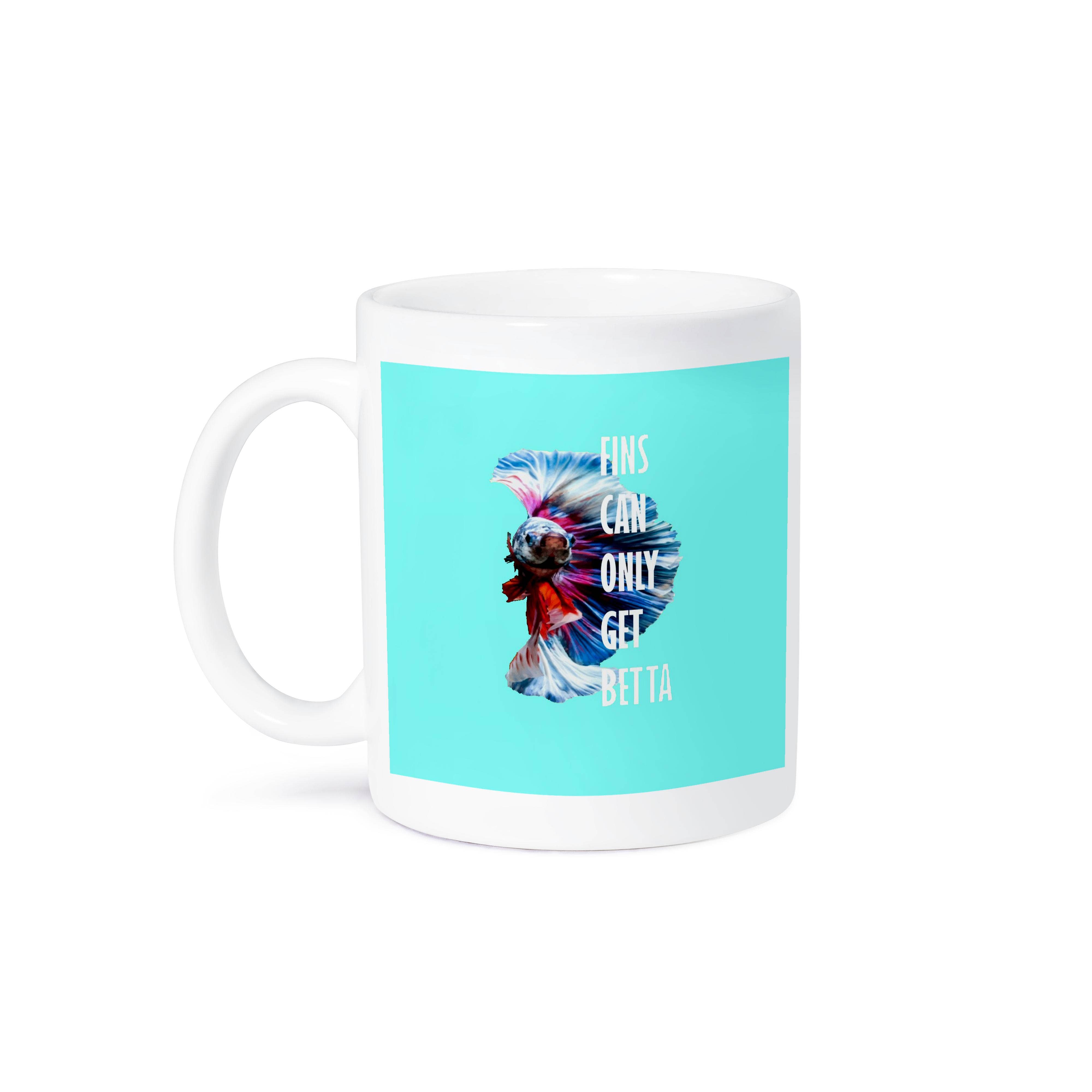 3dRose - Wholesale Coffee Mug - 3dRose, Fins Can Only Get Betta Inspirational Pun Quote, Mug8
