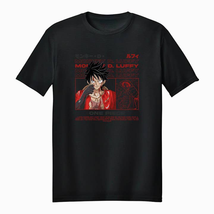 Maglietta unisex per adulti di One Piece Monkey D. Luffy insanguinato per la vendita all'ingrosso da parte di Fundom