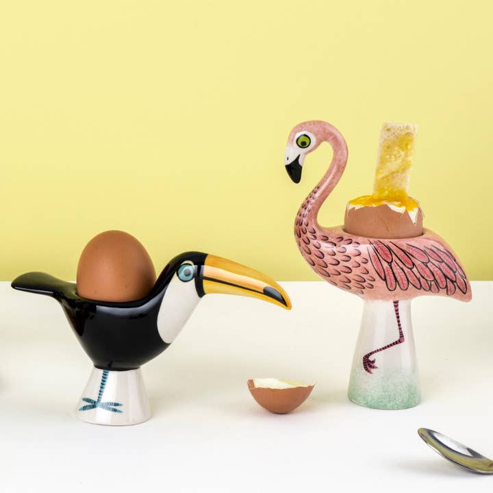 Hannah Turner Ltd - Wholesale Egg Cup/Holder - Handmade Ceramic Flamingo Egg Cup3