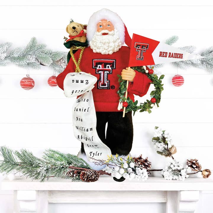 Santa’s Workshop Inc. - Wholesale Christmas Decoration - 12" Texas Tech Proud Santa3
