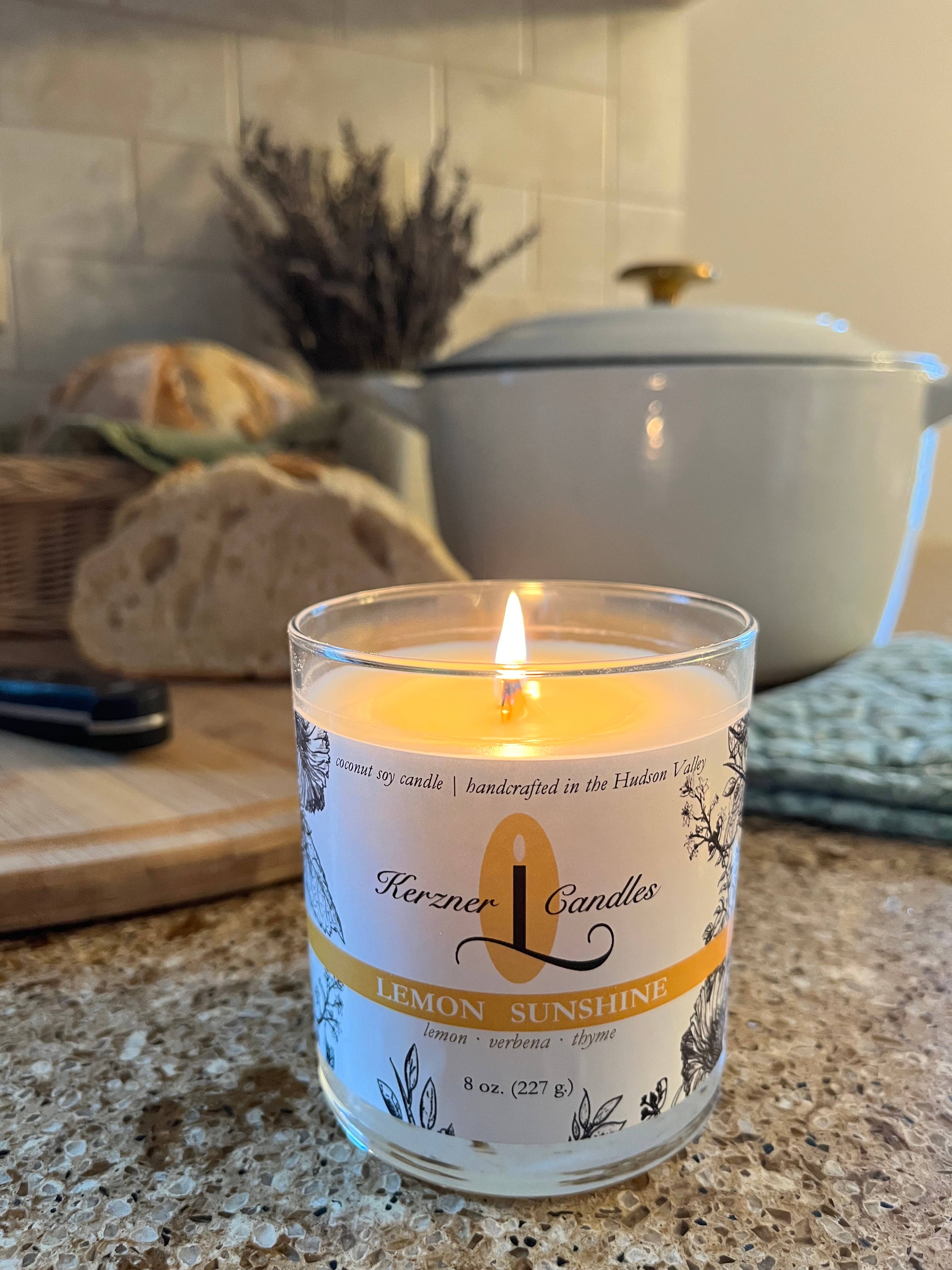 Kerzner Candles LLC - Wholesale Jar/Filled Candle - Lemon Sunshine 8 oz. candle 2