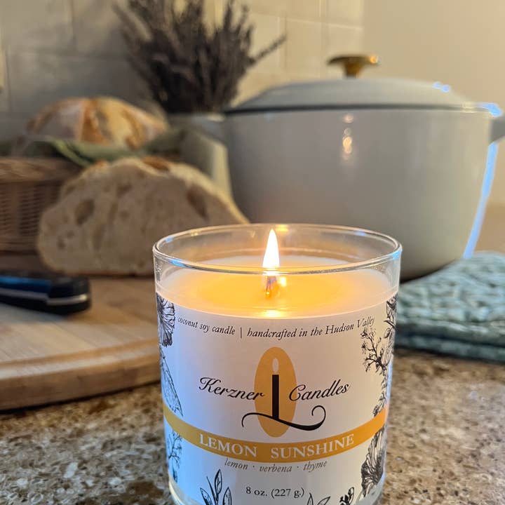 Kerzner Candles LLC - Wholesale Jar/Filled Candle - Lemon Sunshine 8 oz. candle 2