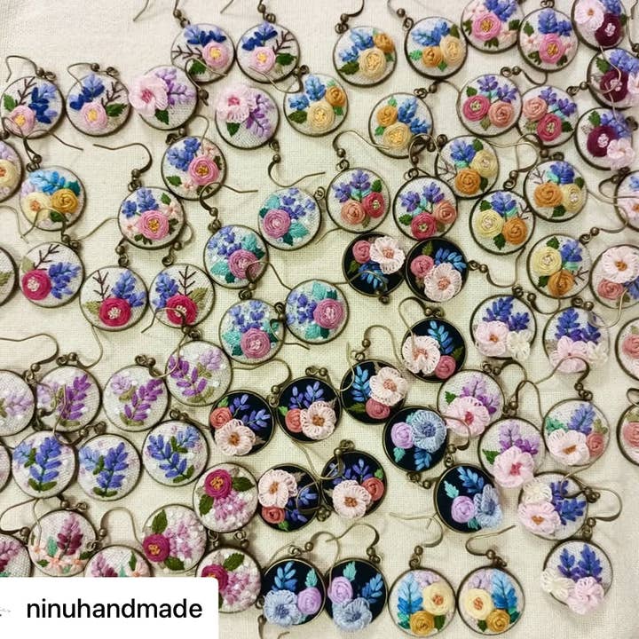 Ninu Handmade - Wholesale Single Earring - Mystery Embroidered Earrings5