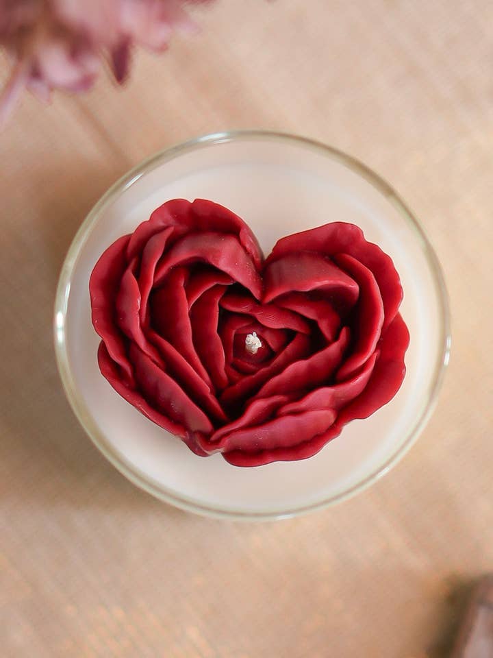 Hart Pioenroos Kaars voor wholesale door ZOETSTUDIO