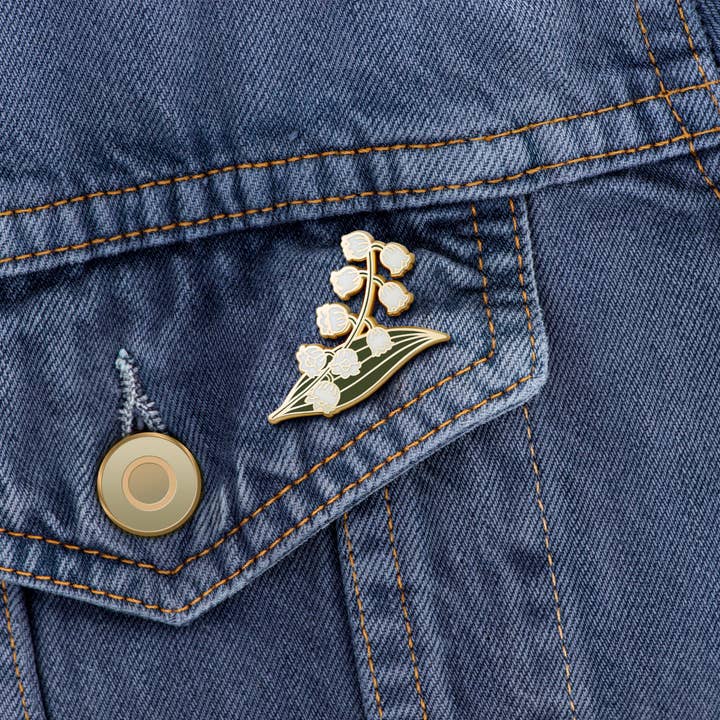 Plant Scouts - Wholesale Lapel Pin/Button - Lily of the Valley Flower Enamel Pin | May BirthMonth Flower