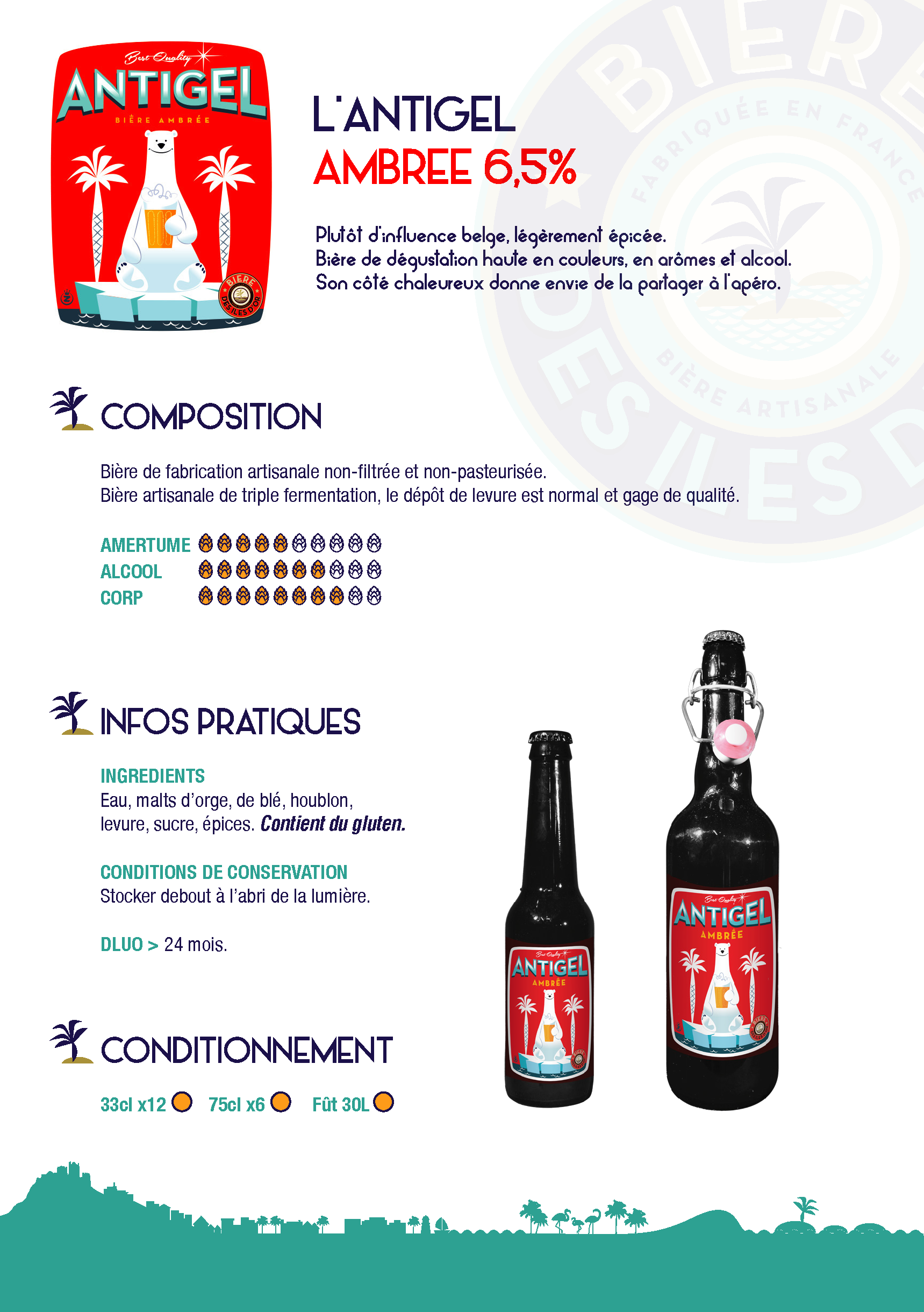 LA BIERE DES ILES D'OR - Wholesale Beer - Amber antifreeze 33cl 1
