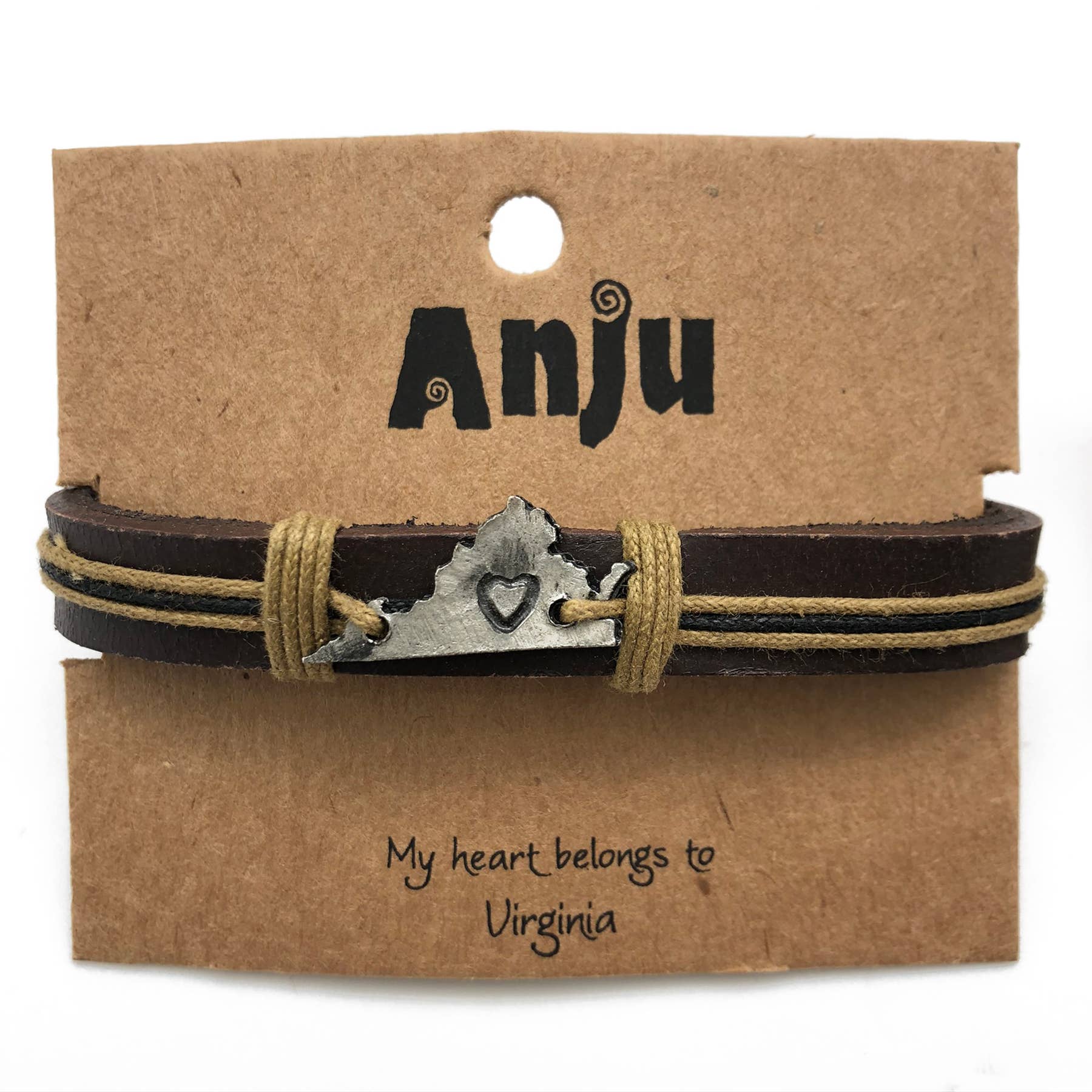 Anju Jewelry – Großhandel Armband mit Charms/Anhängern – Home State Schmuck - Zinn Lederarmband36