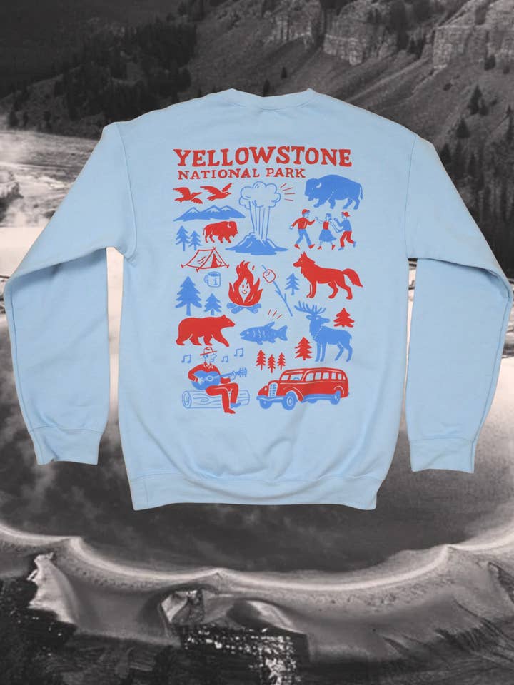 Pulóver Camp Yellowstone de mezcla pesada para venta al por mayor de Intrigue Ink