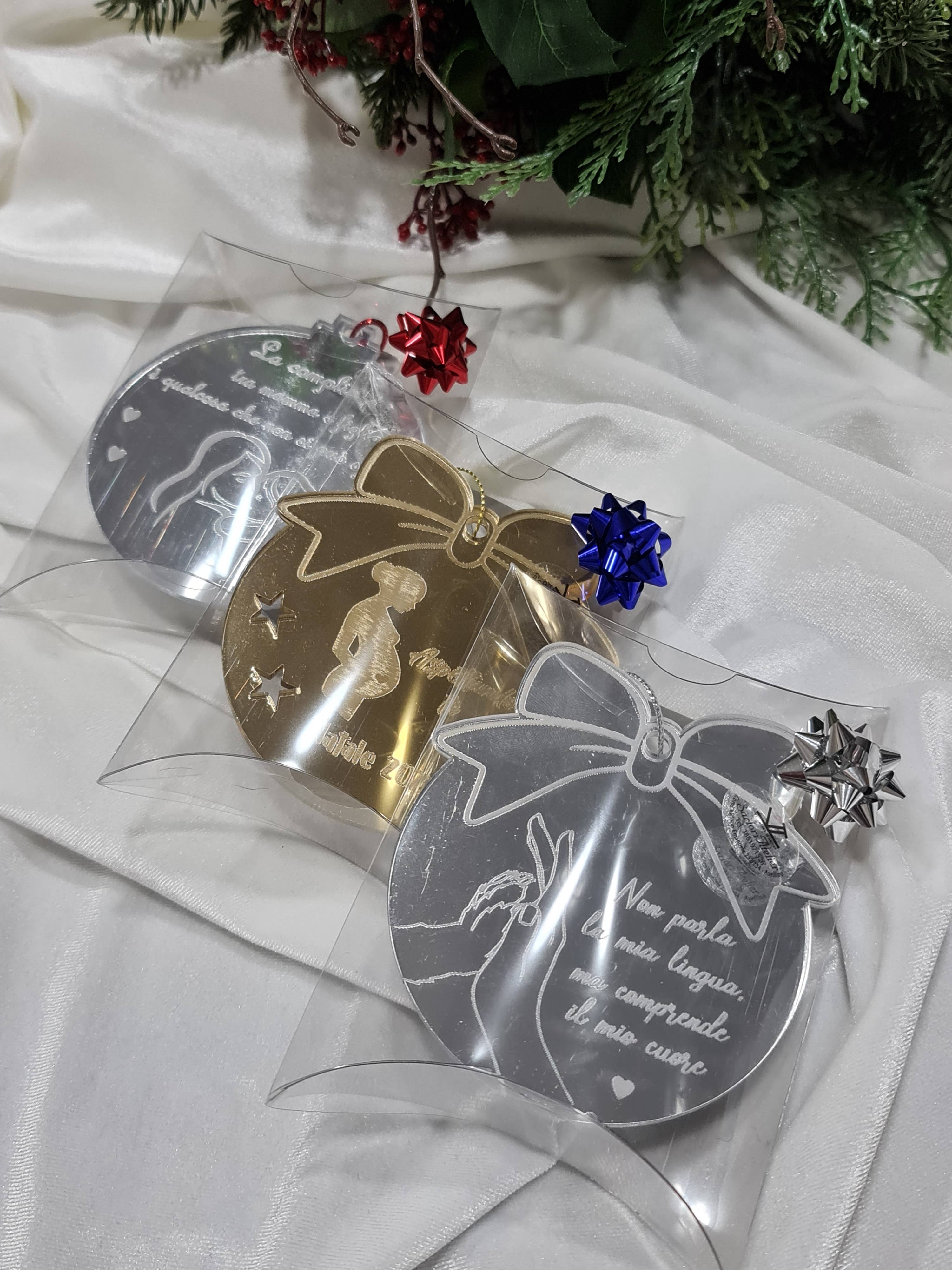 Lunaria Lab – wholesale Prydnad – Julboll i plexiglas bästa hälsningar1