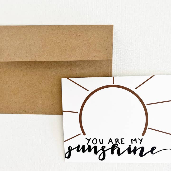 You Are My Sunshine Greeting Card Boho Baby Shower Birthday Just Because for wholesale by Wildwood Paper Company